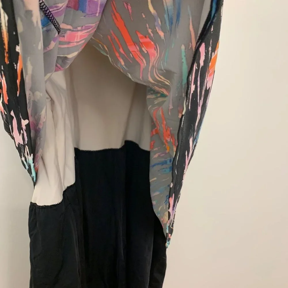 Trimshaper Women's Ruffled Layered Swim Dress Size 30 Rainbow colors